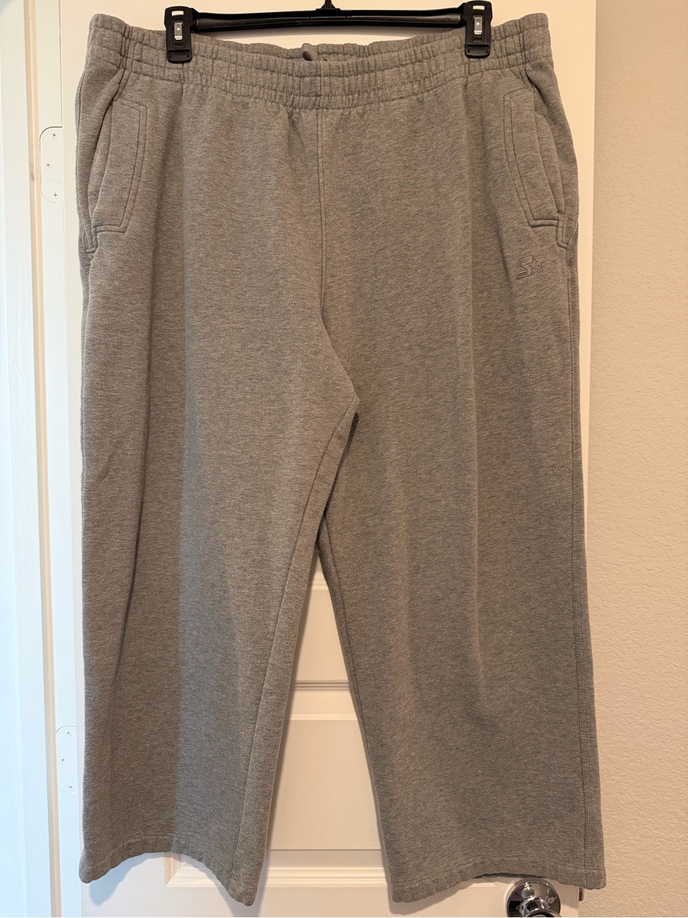 Starter XL Gray Wide Leg Sweatpants Embroidered Logo Y2K Baggy